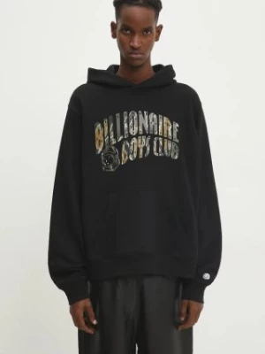 Billionaire Boys Club bluza bawełniana Camo Arch Logo Popover Hood męska kolor czarny z kapturem z nadrukiem B24336