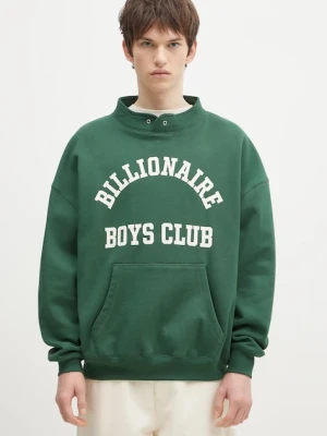 Billionaire Boys Club bluza bawełniana Stand Collar Sweatshirt męska kolor zielony z nadrukiem B24444