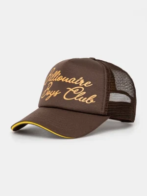 Billionaire Boys Club czapka z daszkiem Script Trucker Cap kolor brązowy z aplikacją B24470