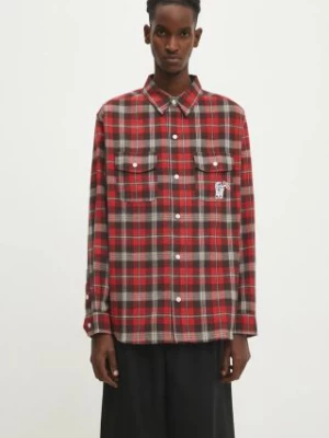 Billionaire Boys Club koszula bawełniana Longsleeve Check Shirt męska kolor czerwony regular z kołnierzykiem klasycznym B24322