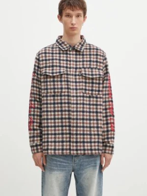 Billionaire Boys Club koszula z domieszką wełny Check Shirt kolor beżowy regular z kołnierzykiem klasycznym B24429