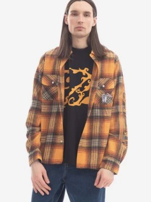 Billionaire Boys Club koszula z domieszką wełny Check Shirt kolor pomarańczowy regular z kołnierzykiem klasycznym B22417-ORANGE