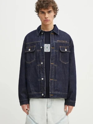 Billionaire Boys Club kurtka jeansowa Script Logo Denim Jacket kolor granatowy przejściowa oversize B25107