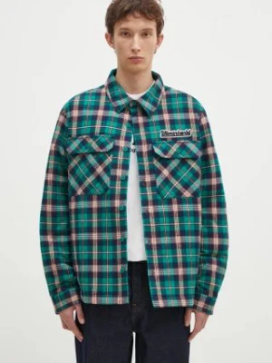 Billionaire Boys Club kurtka koszulowa Padded Check Overshirt kolor zielony przejściowa oversize B24430