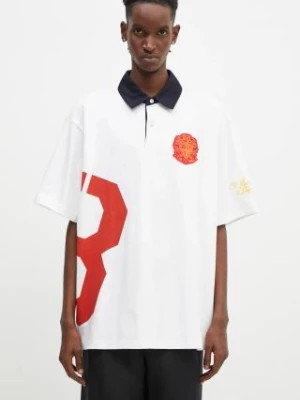 Billionaire Boys Club polo bawełniane College Polo Shirt kolor biały z nadrukiem B24355