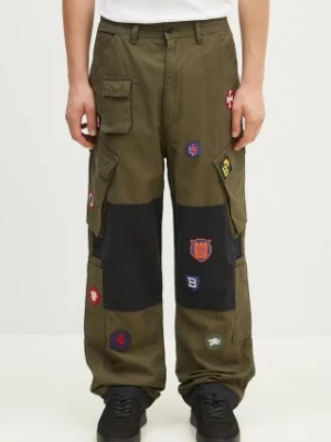 Billionaire Boys Club spodnie bawełniane Patch Cargo Pant kolor zielony proste B24315