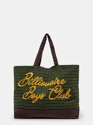 Billionaire Boys Club torba Script Check Tote Bag kolor zielony B24483