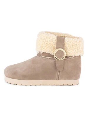 billowy Skórzane botki zimowe w kolorze beżowym rozmiar: 36