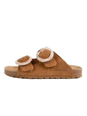 billowy Skórzane klapki w kolorze jasnobrązowym rozmiar: 39