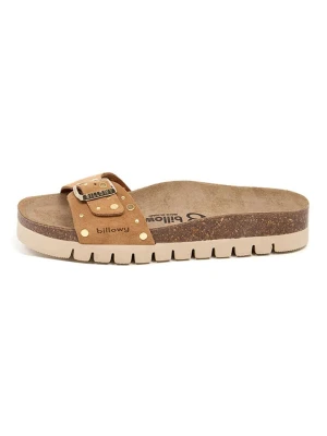 billowy Skórzane klapki w kolorze jasnobrązowym rozmiar: 41