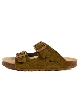 billowy Skórzane klapki w kolorze khaki rozmiar: 39