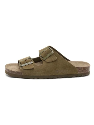 billowy Skórzane klapki w kolorze khaki rozmiar: 45