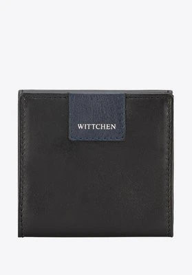 Bilonówka skórzana z naszywką z logo czarno-granatowa Wittchen