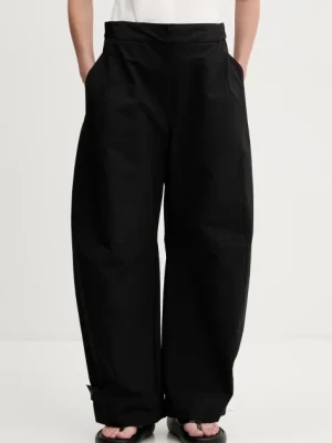 Bimba Y Lola spodnie damskie kolor czarny szerokie high waist 251BR6017.10000