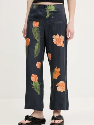Bimba Y Lola spodnie damskie kolor szary szerokie high waist 251BR6006.10120
