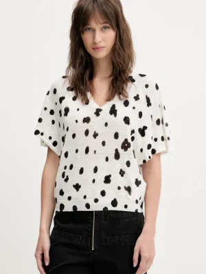 Bimba Y Lola sweter lniany damskie kolor beżowy lekki 251BR7271.10141