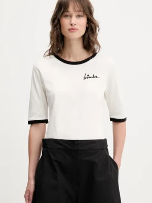 Bimba Y Lola t-shirt bawełniany damski kolor beżowy 251BR7408.10070