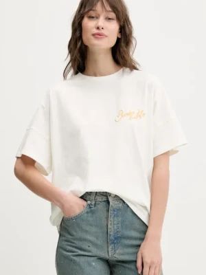 Bimba Y Lola t-shirt bawełniany damski kolor beżowy 251BR7418.10070