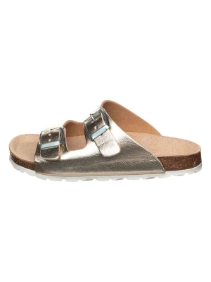 BIO PINGÜIN Skórzane klapki w kolorze jasnobrązowym rozmiar: 35