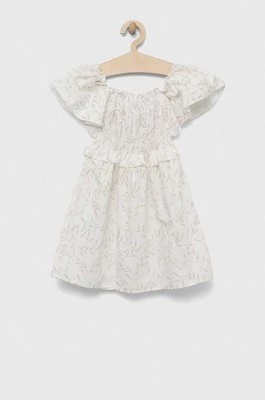 Birba&Trybeyond sukienka bawełniana dziecięca kolor biały mini rozkloszowana
