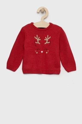 Birba&Trybeyond sweter z domieszką wełny dziecięcy kolor czerwony
