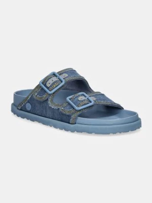 Birkenstock 1774 klapki Arizona Stone Washed Denim damskie kolor niebieski 1028844