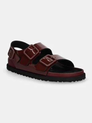 Birkenstock 1774 sandały skórzane Milano Shiny Patent Leather damskie kolor bordowy 1028679