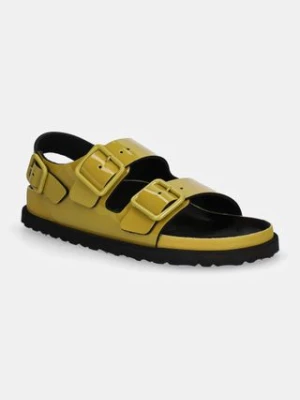 Birkenstock 1774 sandały skórzane Milano Shiny Patent Leather damskie kolor zielony 1028712