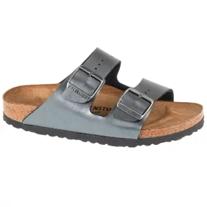 Birkenstock Arizona BF 1029224, Damskie, Srebrne, klapki, Birko-Flor, rozmiar: 36