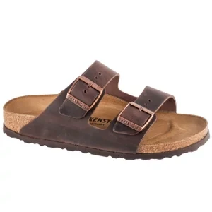 Birkenstock Arizona LEOI 0052533, Unisex, Brązowe, klapki, Skóra olejowana, rozmiar: 36