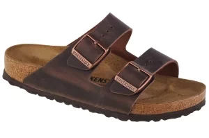 Birkenstock Arizona LEOI Habana 52531, Damskie, Brązowe, klapki, Skóra olejowana, rozmiar: 36