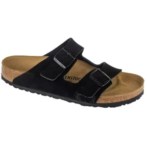 Birkenstock Arizona LEVE 1027152, Unisex, Czarne, klapki, skóra zamszowa, rozmiar: 45