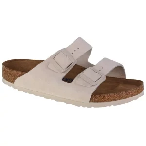 Birkenstock Arizona SFB VL 1024554, Unisex, Białe, klapki, skóra zamszowa, rozmiar: 46