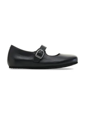 Birkenstock baleriny skórzane Santa Clarita kolor czarny 1030709