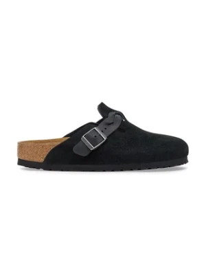 Birkenstock Boston Braided LEOI / LEVE klapki mules damskie zamszowe