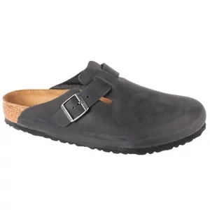 Zdjęcie produktu Birkenstock Boston LEOI 59461, Unisex, Czarne, klapki, nubuk, rozmiar: 37