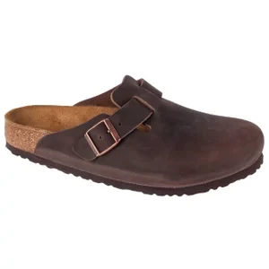 Birkenstock Boston LEOI 860131, Unisex, Brązowe, klapki, nubuk, rozmiar: 40