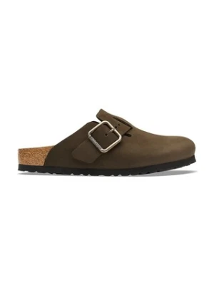 Birkenstock Boston Wire Buckle Nubuck Leather klapki mules nubukowe
