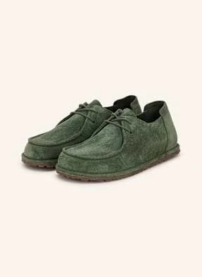 Birkenstock Botki Zamszowe Utti Lace gruen