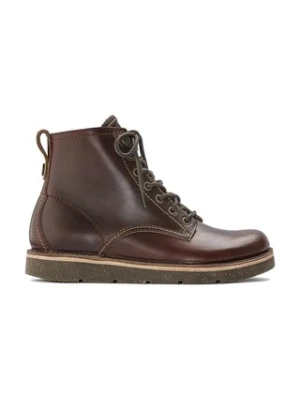 Birkenstock buty wysokie skórzane Birmingham Lace Mid M męskie kolor brązowy 1023698