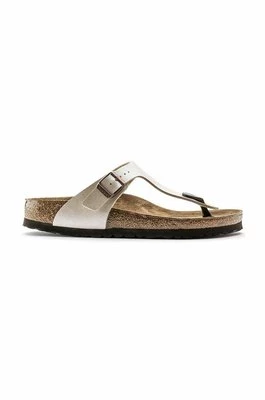 Birkenstock japonki Gizeh damskie kolor beżowy na płaskim obcasie 943871