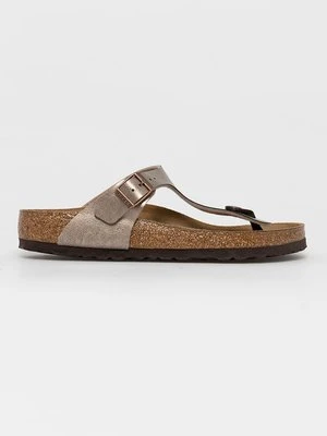 Birkenstock japonki Gizeh damskie kolor beżowy na płaskim obcasie 1016144