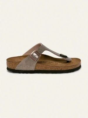 Birkenstock japonki Gizeh damskie kolor brązowy na płaskim obcasie 1016145