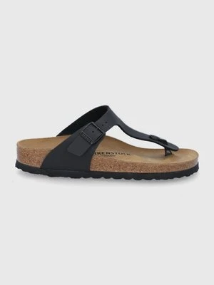 Birkenstock japonki Gizeh damskie kolor czarny na płaskim obcasie 43693