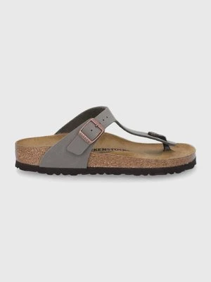 Birkenstock japonki Gizeh damskie kolor szary na płaskim obcasie 43393