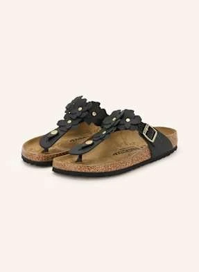 Birkenstock Japonki Gizeh Flowers Le schwarz