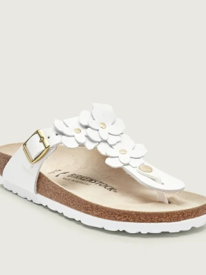 Birkenstock Japonki Gizeh Flowers | narrow fit | skóra biały