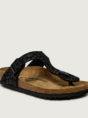 Birkenstock Japonki Gizeh | narrow fit | z dodatkiem skóry czarny