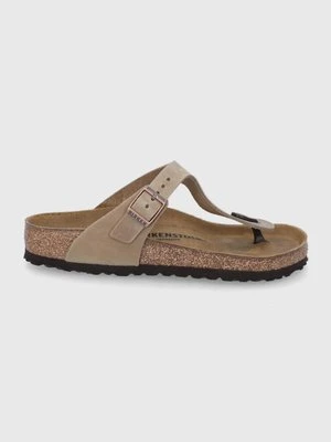 Birkenstock japonki nubukowe Gizeh kolor brązowy