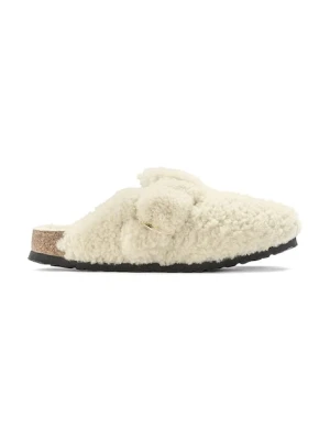 Birkenstock kapcie Boston Big Buckle Teddy kolor beżowy 1025664